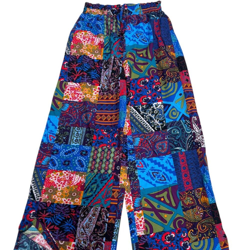 Amazon Patchwork Boho Wide Leg Pants Size S NWOT